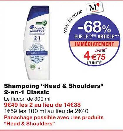 Shampoing “Head & Shoulders” 2-en-1 Classic