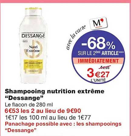 Shampoing nutrition extrême "Dessange"