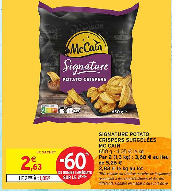 SIGNATURE POTATO CRISPERS SURGELÉES MC CAIN