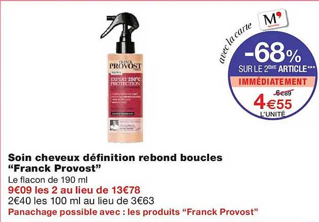 Soin cheveux définition rebond boucles "Franck Provost"