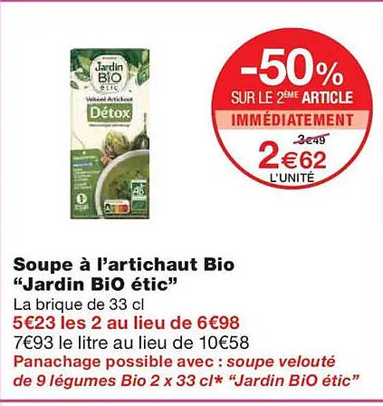 Soupe à l'artichaut Bio "Jardin BiO étic"