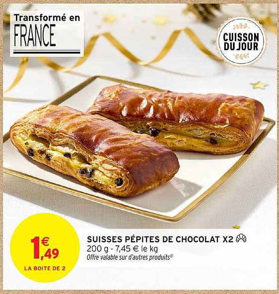 SUISSES PÉPITES DE CHOCOLAT X2