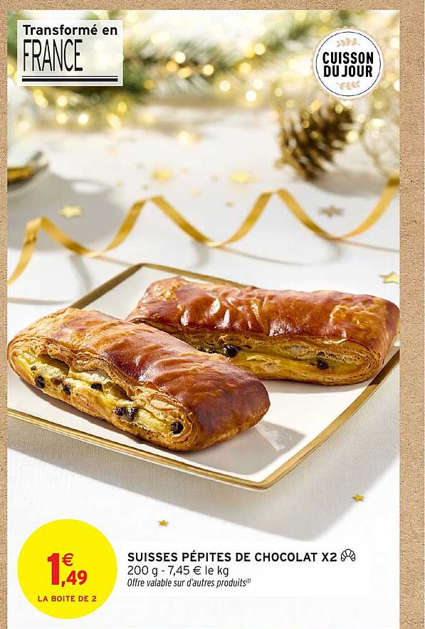 SUISSES PÉPITES DE CHOCOLAT X2
