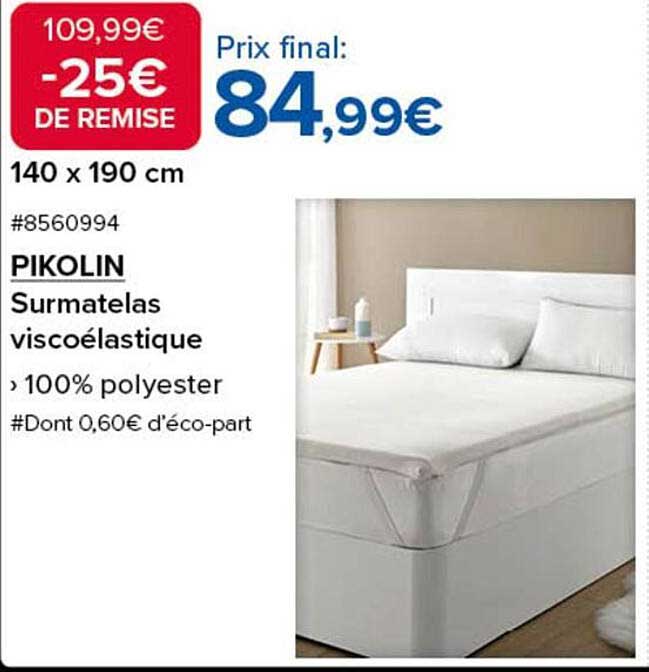 Surmatelas viscoélastique Pikolin