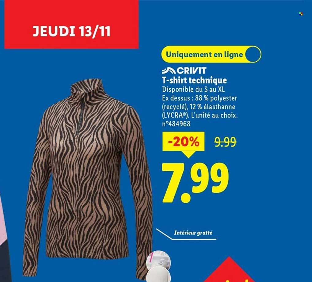 T-shirt technique CRIVIT au prix exceptionnel