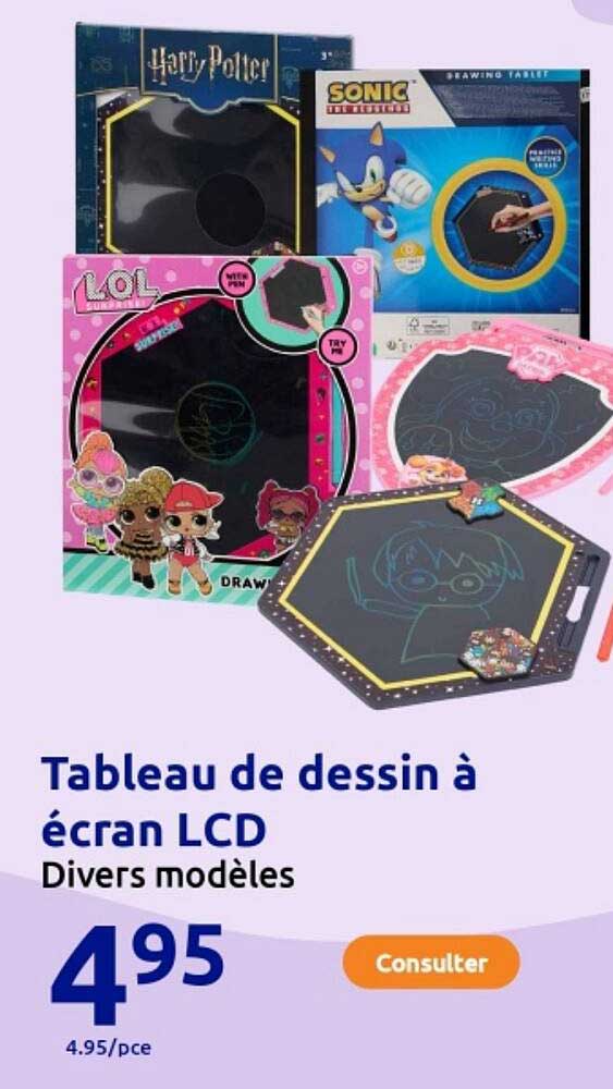 Tableau de dessin à écran LCD Divers modèles