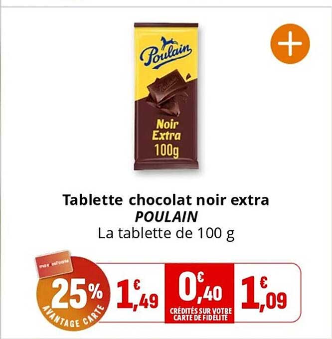 Tablette chocolat noir extra POULAIN