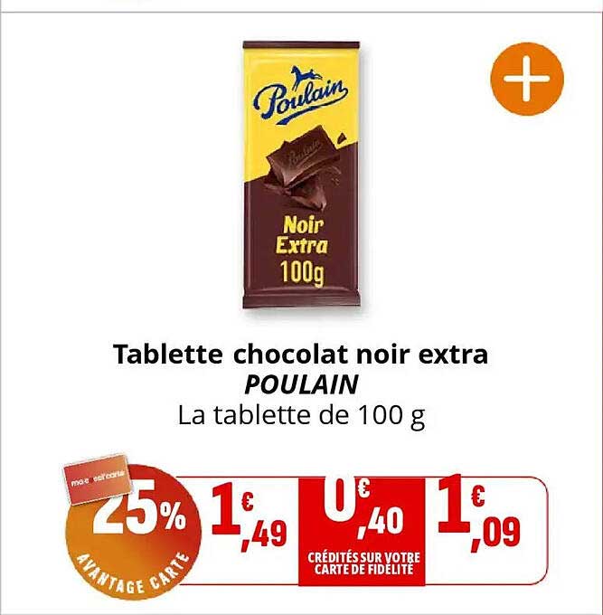 Tablette chocolat noir extra POULAIN