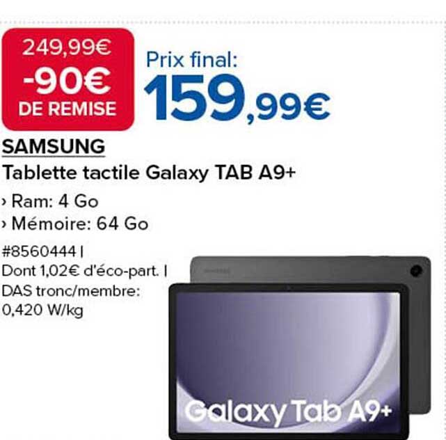 Tablette tactile Galaxy TAB A9+