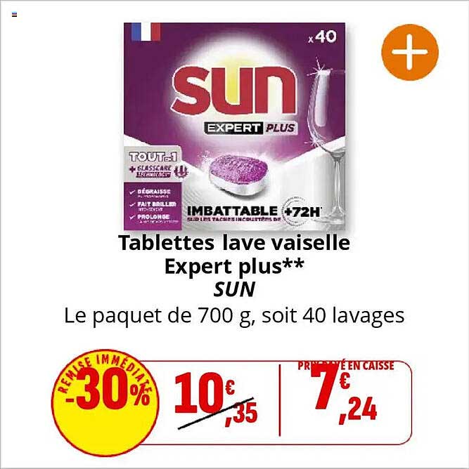 Tablettes lave vaisselle Expert plus** SUN