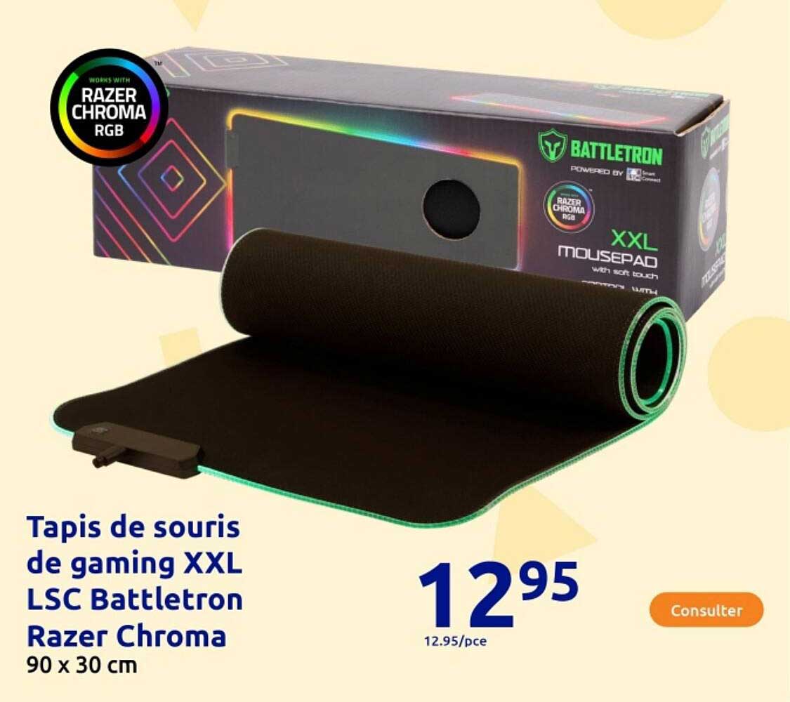 Tapis de souris de gaming XXL LSC Battletron Razer Chroma