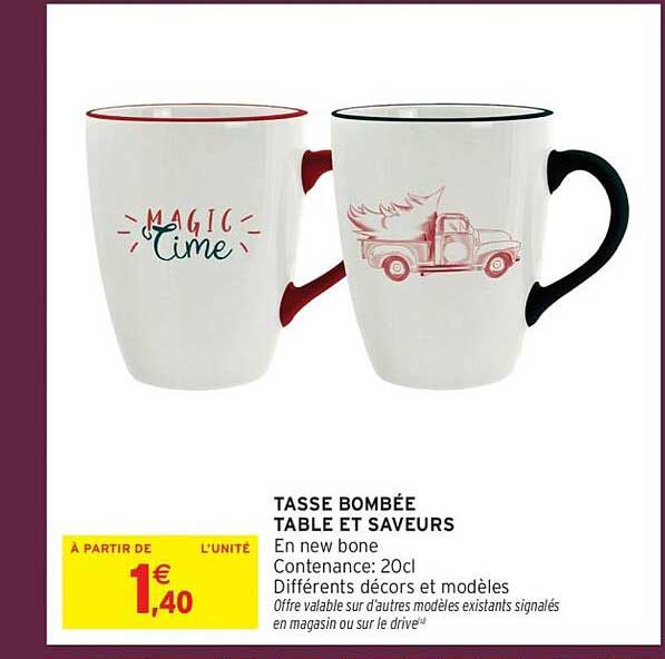 TASSE BOMBÉE TABLE ET SAVEURS