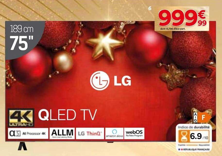 Téléviseur QLED LG 75 pouces 4K