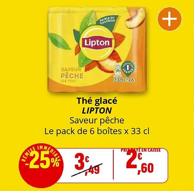 Thé glacé LIPTON Saveur pêche