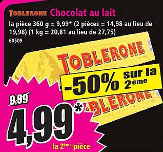 Toblerone Chocolat au lait