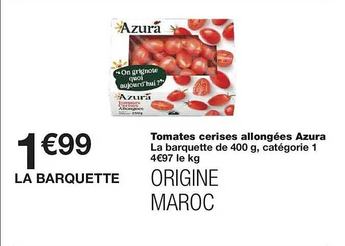 Tomates cerises allongées Azura