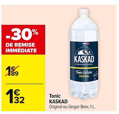 Tonic KASKAD Original ou Ginger Beer, 1 L.