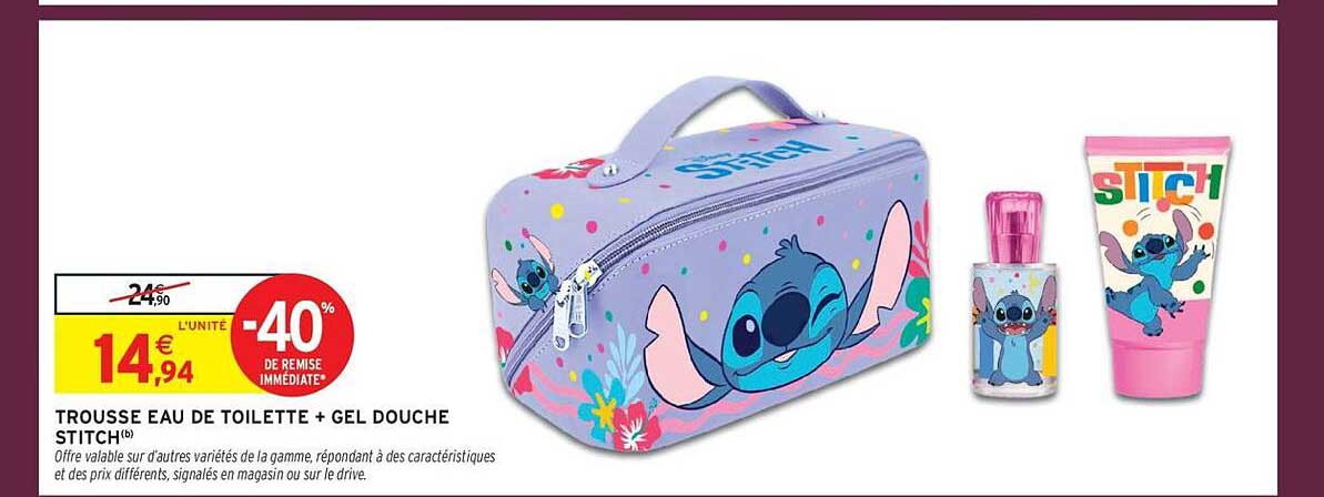 Trousse eau de toilette + gel douche Stitch