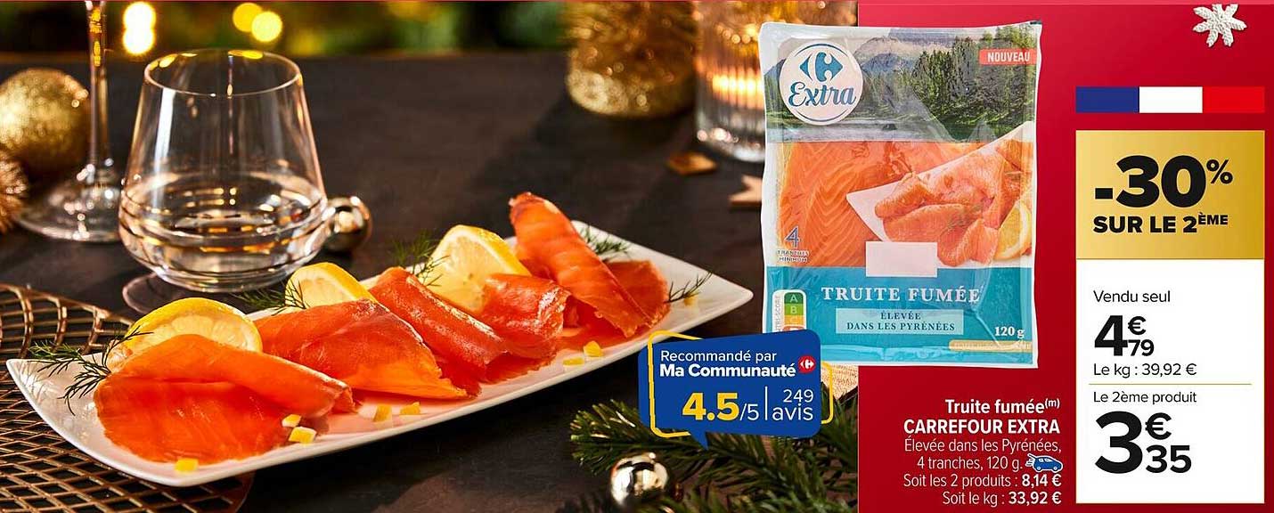 Truite fumée CARREFOUR EXTRA
