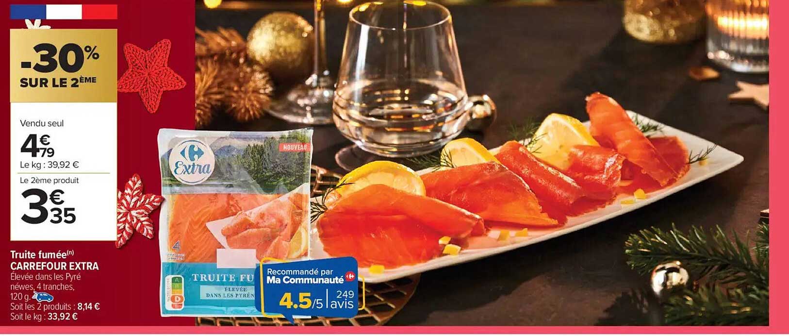 Truite fumée CARREFOUR EXTRA