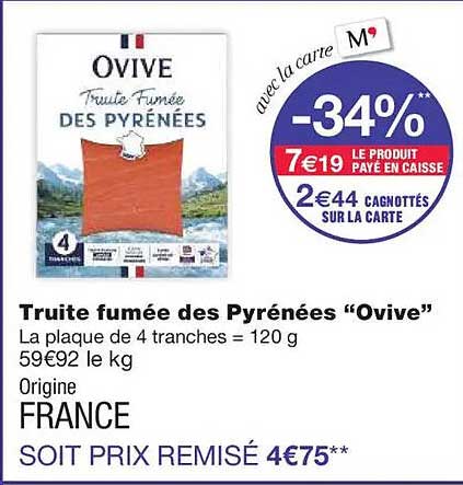 Truite fumée des Pyrénées "Ovive"