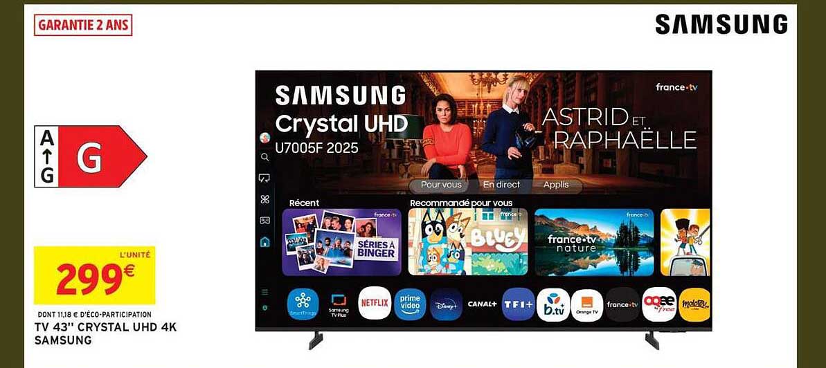 TV 43" CRYSTAL UHD 4K SAMSUNG