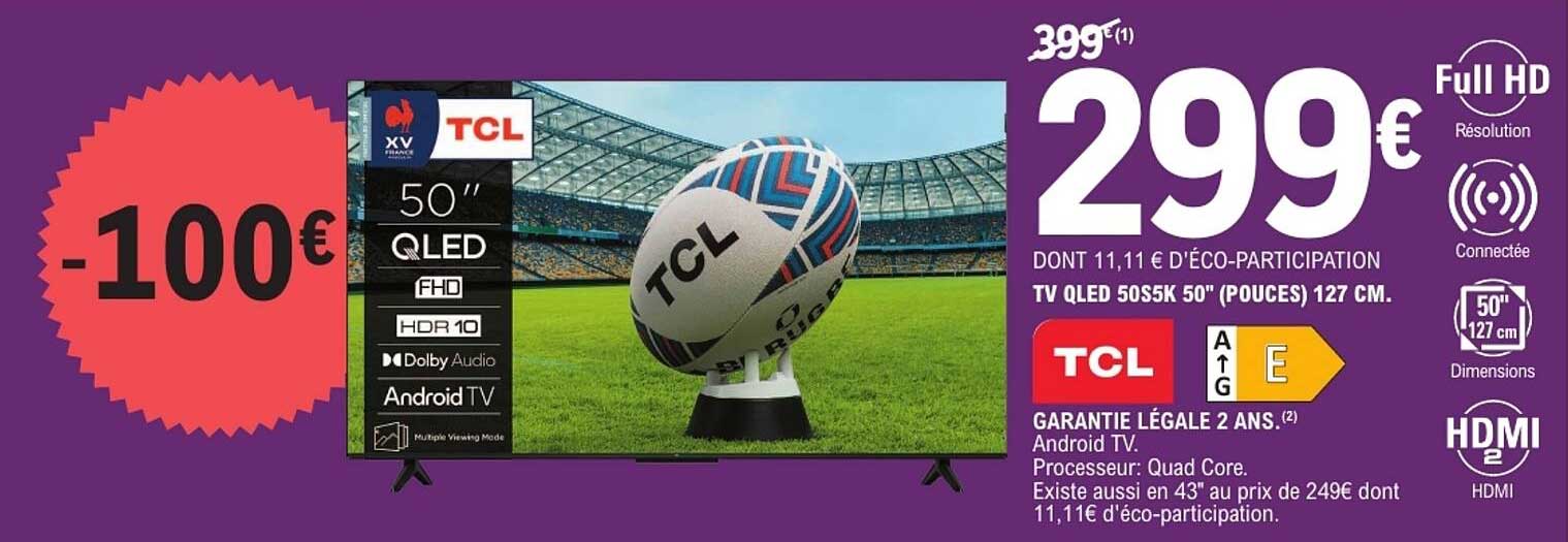 TV QLED 505K 50" (pouces) 127 cm