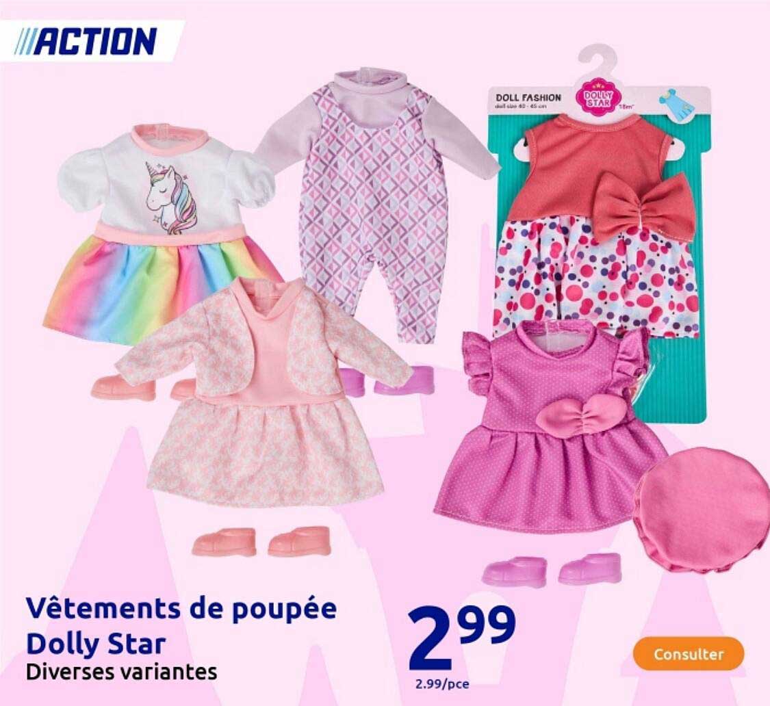 Vêtements de poupée Dolly Star
