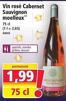 Vin rosé Cabernet Sauvignon moelleux**