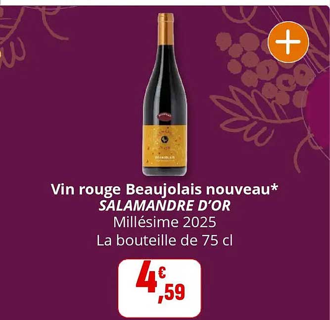 Vin rouge Beaujolais nouveau* SALAMANDRE D'OR