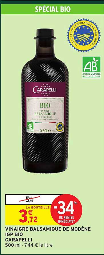 VINAIGRE BALSAMIQUE DE MODÈNE IGP BIO CARAPELLI