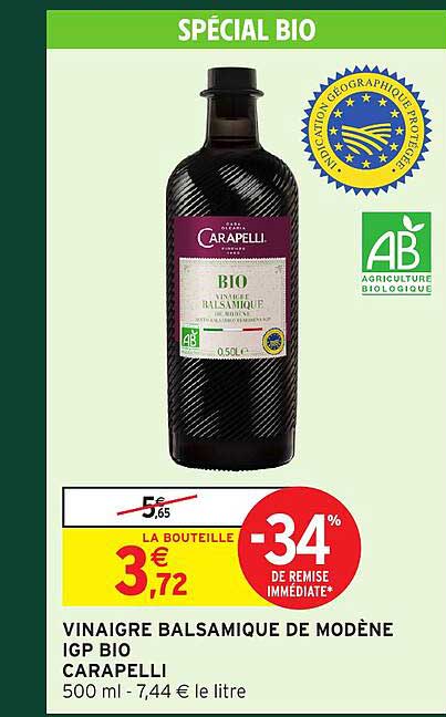VINAIGRE BALSAMIQUE DE MODÈNE IGP BIO CARAPELLI