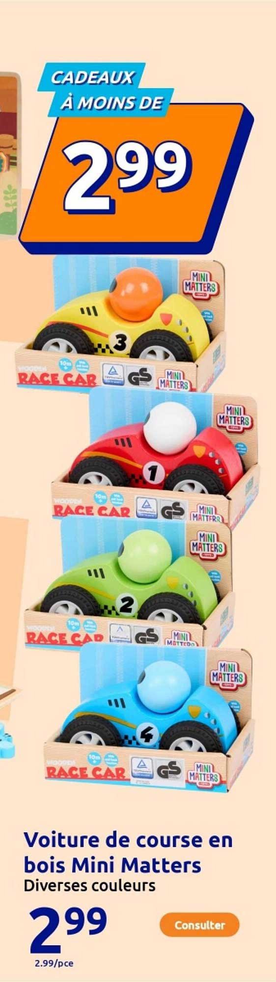 Voiture de course en bois Mini Matters