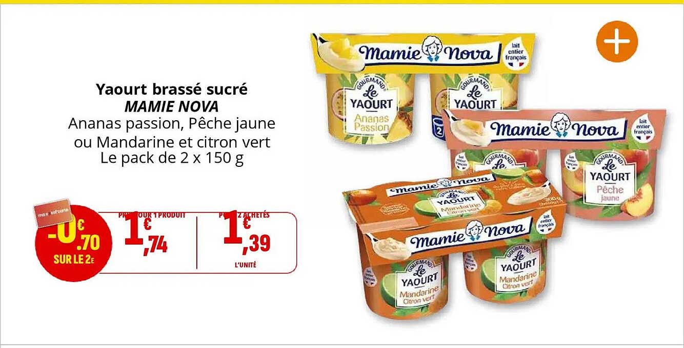 Yaourt brassé sucré MAMIE NOVA