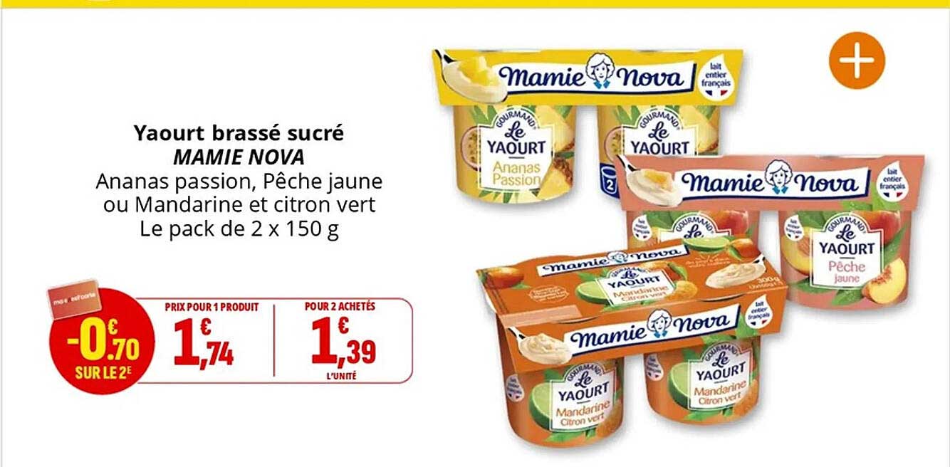 Yaourt brassé sucré MAMIE NOVA