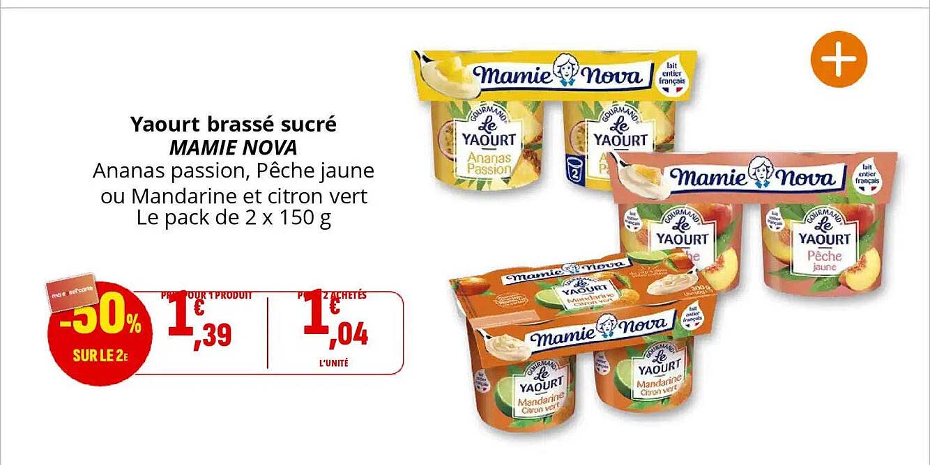 Yaourt brassé sucré MAMIE NOVA