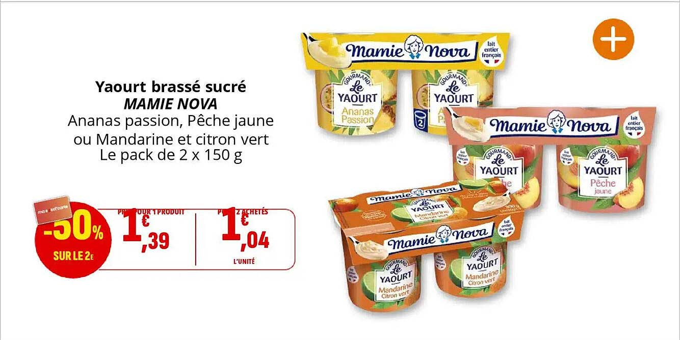 Yaourt brassé sucré MAMIE NOVA