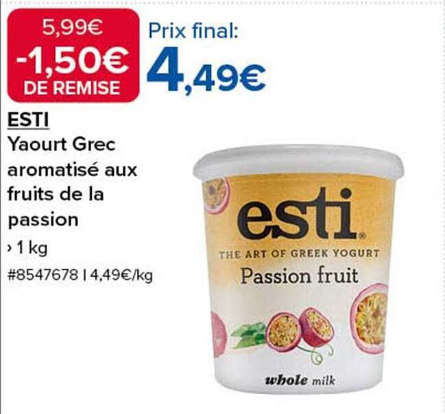Yogourt Grec aromatisé aux fruits de la passion