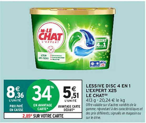 LESSIVE DISC 4 EN 1 L'EXPERT X25 LE CHAT