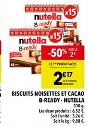 BISCUITS NOISETTES ET CACAO B-READY - NUTELLA