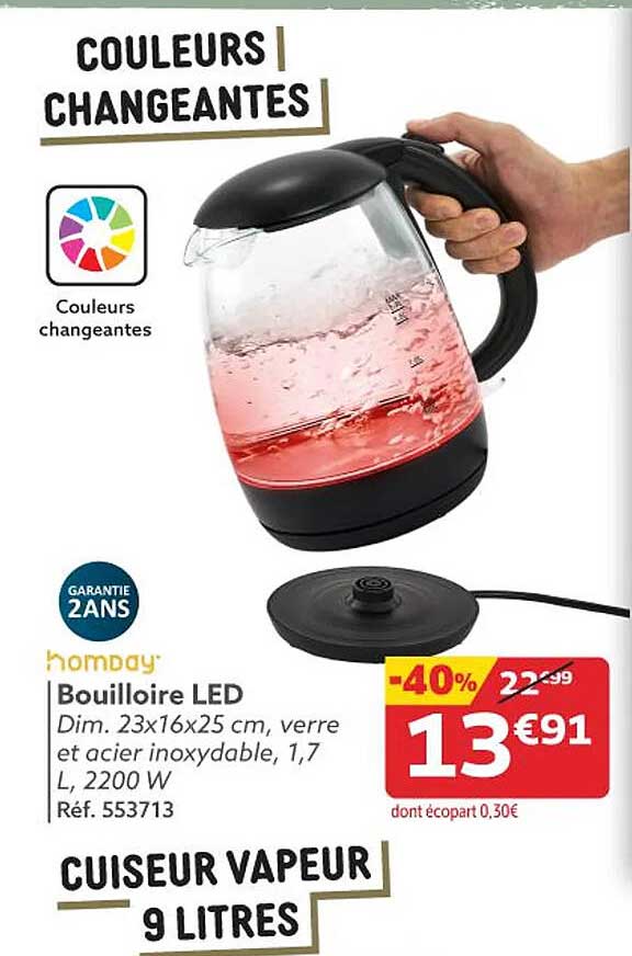 Promo Bouilloire Led chez Gifi - 123Catalogue.fr