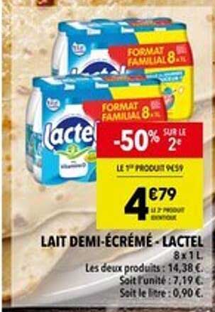 LAIT DEMI-ÉCRÉMÉ - LACTEL