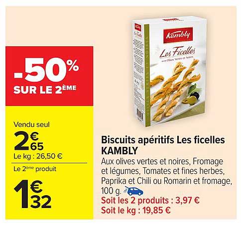 Biscuits apéritifs Les ficelles KAMBLy