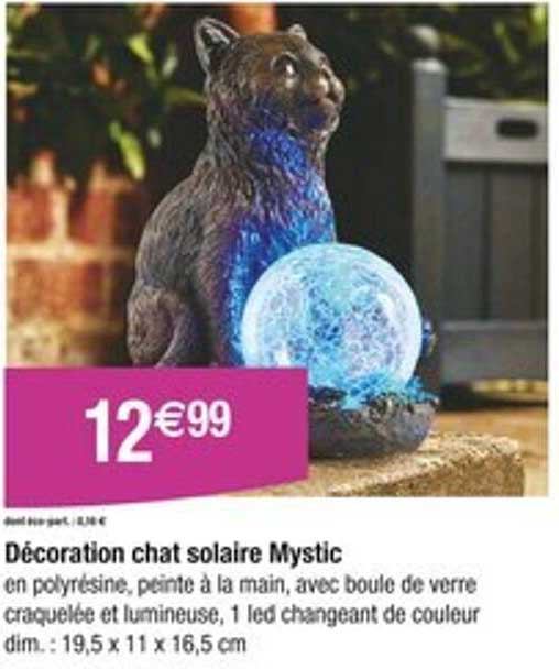 Décoration chat solaire Mystic