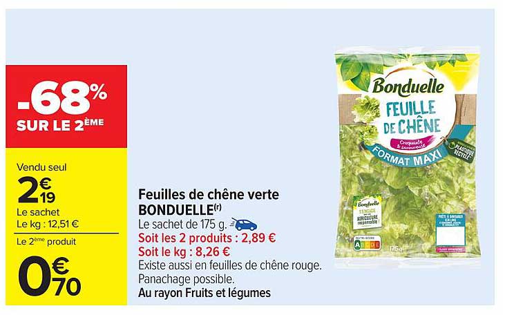 Feuilles de chêne verte BONDUELLE