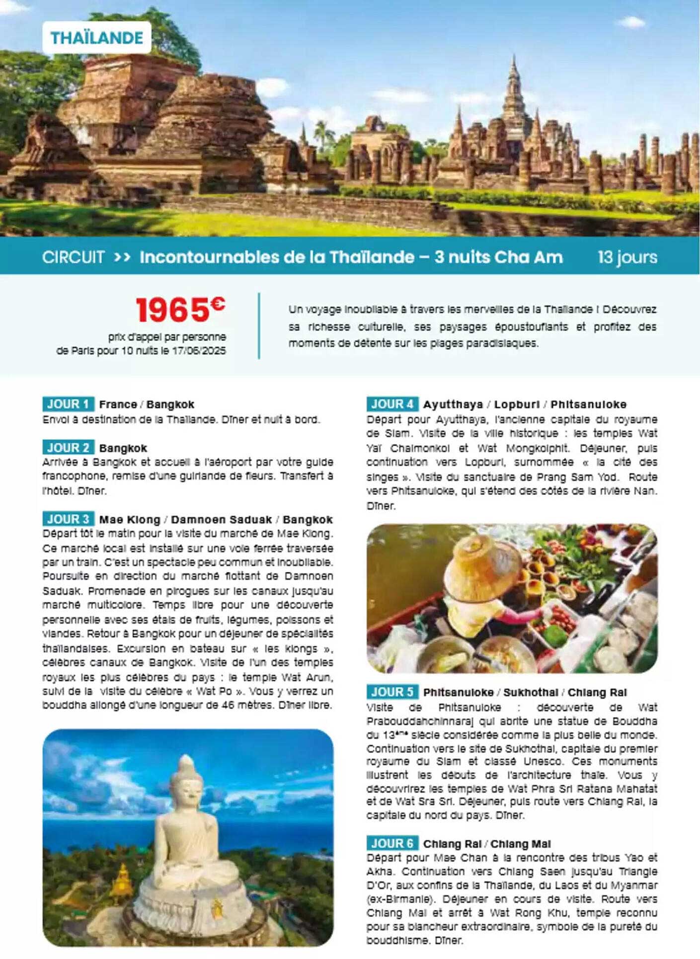 Incontournables de la Thaïlande – 3 nuits Cha Am