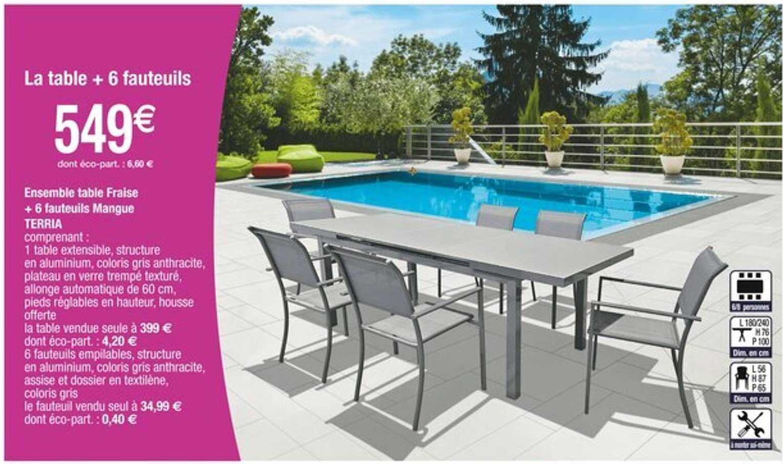 La table + 6 fauteuils