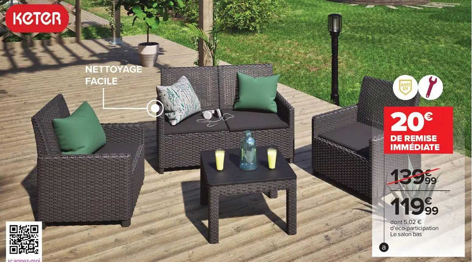 Salon bas Keter - 20€ de remise immédiate