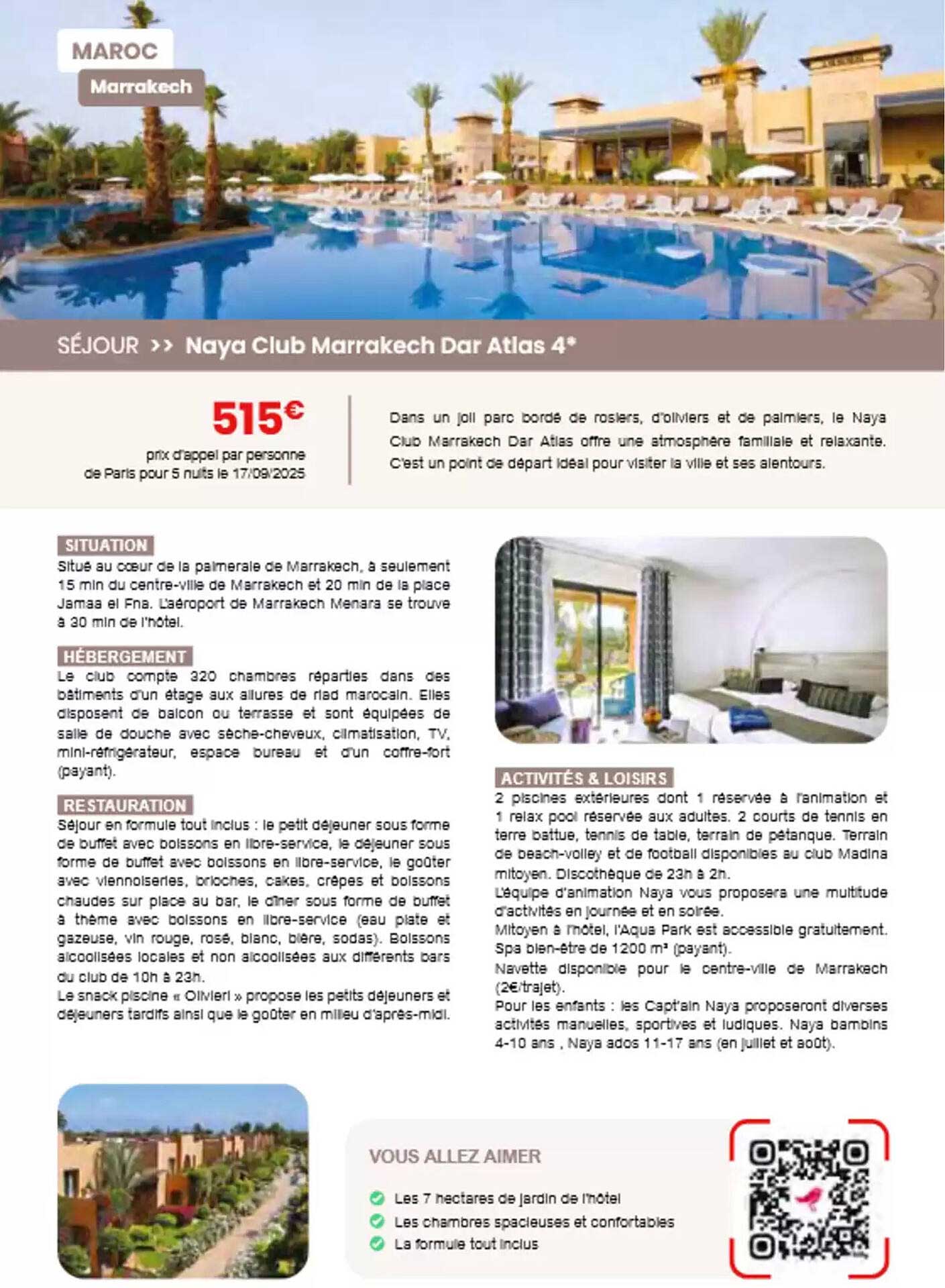 Séjour Naya Club Marrakech Dar Atlas 4*