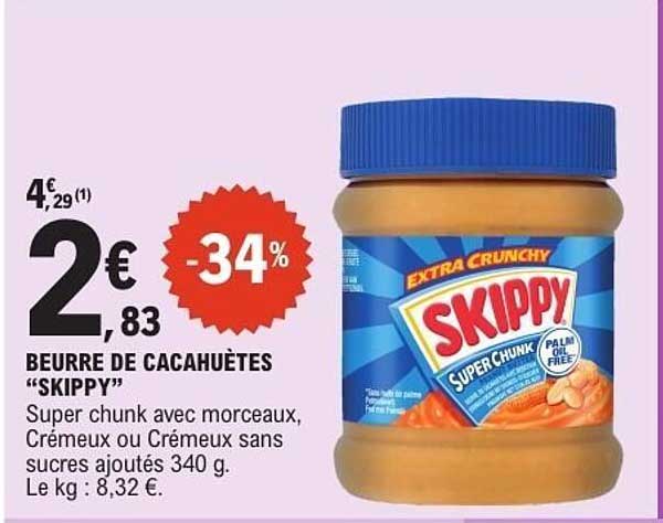 BEURRE DE CACAHUÈTES "SKIPPY"